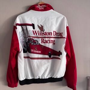 Winston Drag Racing Jacket Vintage Nascar Windbreaker By Swingster Size Large